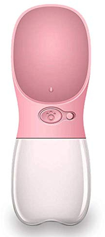 VOANZO Dog Water Bottle, Pet Travel Water Bottle With ABS Food Grade Small Dog Travel Outdoor Water Drinking Bottle (Pink)