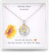 Qings Damen Kette mit Sonnenblumen Halskette 925 Sterling Silber Doppel Anhänger Schmuck Zirkonia 43-46CM Kettenlänge Geschenk für Frauen Weihnachten