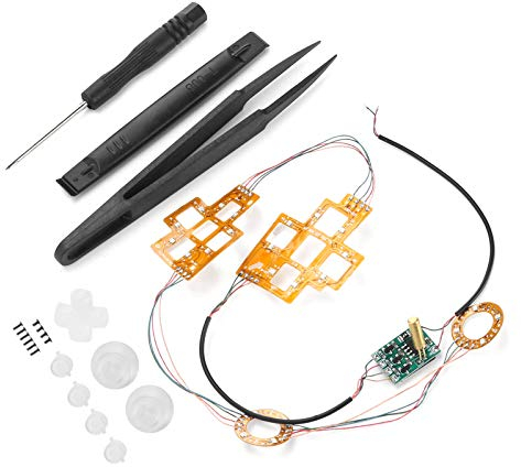 6-farbig beleuchtete D-Pad-Daumenstifte Gesichtstasten DTF-LED-Tasten-Kit für -Controller, einfache Installation