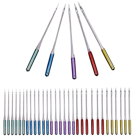 SIOPPKIK 30 Stück Nadeln Nähmaschine 65/9 75/11 90/14 100/16 110/18 Nähmaschinennadeln Universal Nähen Maschine Nadel Set Maschinennadeln kompatibel mit Singer Brother für Leder Jeans Stoffe