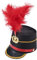 Agoky Kinder Erwachsene Marschieren Band Hut mit Feder Deko Nussknacker Drummer Hut Trommlermütze Performance Kopfabdeckung Cosplay Halloween Schwarz Rot One Size