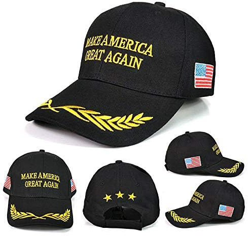 LEEMASING Make America Great Again Hat Donald Trump Republican Fit Baseball Cap for Running Workouts and Outdoor Activities, Black/White, M