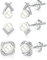 925 Sterling Silber Ohrringe Perlen Ohrstecker, 3 Paar Perlen Ohrstecker Kleine Ohrringe Silber Set für Damen Weiß Süßwasserperlen Ohrstecker Klein Silber Ohrringe Perle mit AAA+ Zirkonia