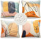 DakTou Kissenbezug 40x40 Outdoor Kissen Sofakissen Dekokissen Kissenbezüge Boho Abstrakt Blätter Frühling Sommer Wasserfest Leinen Kissenhülle für Sofa Couch Bett Auto Garden Terrasse Blench 4er Set