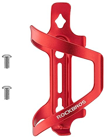 ROCKBROS Flaschenhalter Fahrrad Getränkehalter Trinkflaschenhalter Aluminiumlegierung Stark Leichtgewicht ca. 40g Universal für MTB Rennrad Faltrad Rot