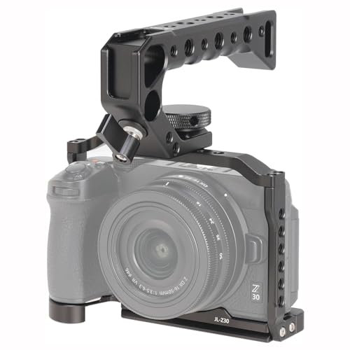 FOTGA Gabbia per fotocamera e manico superiore per fotocamera Nikon Z30, in lega di alluminio, con piastra a sgancio rapido, compatibile con la testa del treppiede Arca Swiss Standard