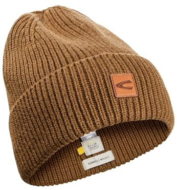 camel active Herren 406500-4M50 Beanie-Mütze, Sepia Brown, Einheitsgröße