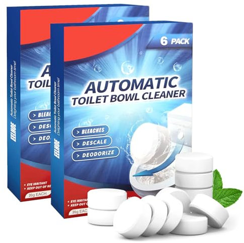 Spülkasten Tabs, 12 Stück WC Reiniger Aktiv Reinigungswürfel für Wasserkästen, Leistungsstarker Schaumreiniger, WC Reiniger Extra Stark für hartnäckige Kalkablagerungen und Urinkalk