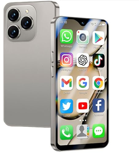 Hipipooo mini smartphone unlocked 4G mini phone 4.3 inches, 4G dual SIM, 2750mAh battery, 2MP+13MP camera, face recognition, quad-core Android 8.1 backup phone, 2GB+16GB (XS18Pro Max-Grey)