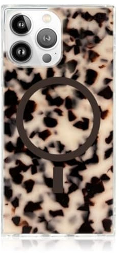 FLAUNT Official Square iPhone 15 Pro Max Case - Blonde Tortoise Shell | Compatible with MagSafe and Wireless Charging - Stylish Lightweight Case for iPhone 15 Pro Max - Drop-Tested and Shockproof
