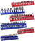 VEVOR Kit Organisateurs Douilles Magnétiques, 6 Plateaux de Douilles Métriques SAE 1/4'', 3/8'', 1/2'', Étiquettes Transparentes, Capacité 143 Douilles Standard Profondes Non Incluses, Bleu & Rouge
