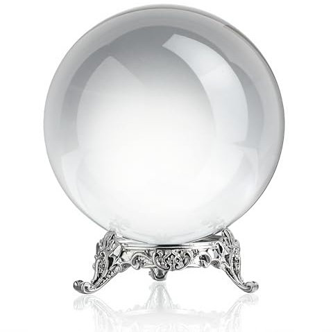 QFkris Sfera di cristallo trasparente da 80 mm con supporto per divinazione, sfera di cristallo per magia, 7,9 cm, sfera decorativa per fotografia Lensball, Feng Shui
