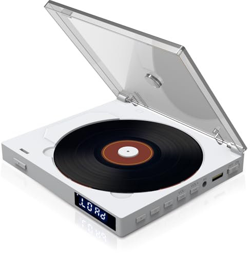 Piccolo lettore DVD bianco per la casa, lettore DVD HDMI per TV, 1080p Full HD, region free, memory playerback, supporto USB, telecomando, cavo HDMI/RCA incluso