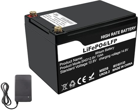 HJGHY Batteria LiFePO4 12,8 V 15 Ah 20 Ah 30 Ah LiFePO4 Invece della Batteria al Piombo per accumulatori di energia per carrelli elevatori, Camper e Pannelli solari,12.8v,20Ah