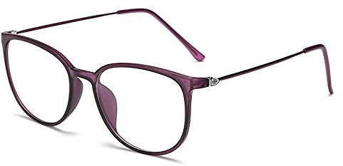 lasree Mode Brille Volle Felgen Kurzsichtig Myopie Alltag Verwendung Mens Womens Fashion Abstand Brille -4.00 Linsen Lila Rahmen Brillen