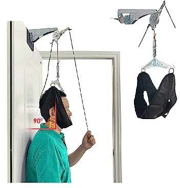 Neck Stretcher Cervical Traction Device Neck Pain Relief Hammock For Home Use Spine Decompression Machine Harness Sling Physical Therapy Massager Overhead Traction