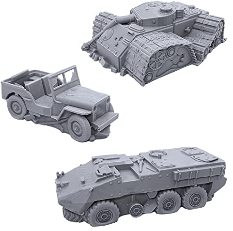 EnderToys Broken Vehicles Bundle, Terrain Scenery for Tabletop 28mm Miniatures Wargame, 3D Printed and Paintable