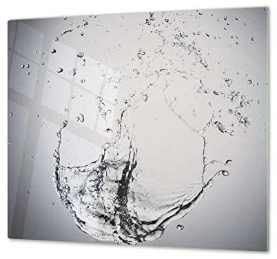 Cubre vitro de cristal templado – Protector de encimera de vidrio templado – Resistente a golpes y arañazos – UNA PIEZA (60 x 52 cm) o DOS PIEZAS (30 x 52 cm); D02 Serie Agua: Gotas de agua 1