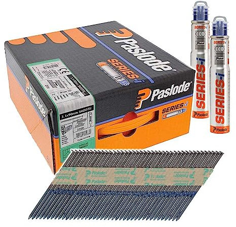 TIMCO Paslode 3.1 x 90mm IM360 Smooth Nails Bright Finish Box of 2,200 + 2 Fuel Cells