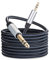 3.5 mm to 6.35 mm Audio Cable 2M, Gold-Plated Terminal Silver Color Zinc Alloy Housing 3.5mm 1/8 Male TRS to 6.35mm 1/4 Male TRS Nylon Braided Stereo Audio Cable for Cellphone,Amplifiers(6Ft/2M)