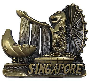 3D Singapore Merlion Refrigerator Fridge Magnet Tourist Souvenirs Handmade Metal Craft Magnetic Stickers Home Kitchen Decoration Travel Gift