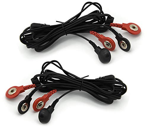 Kabel für TENS/EMS Maschinen, 2,5 mm Anschluss, 4-polig, 1 Paar, rot/schwarz