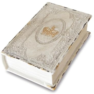 Loberon Buchschatulle Anglure, Shabby Chic in Perfektion, in Handarbeit Bemalt, Zauberhafte Details, Aufbewahrung, Polyresin, antikcreme