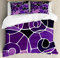 ABAKUHAUS Modern Bettbezugs Set Für Doppelbetten, Lila schattierte Spiralen, Milbensicher Allergiker geeignet mit Kissenbezügen, 200 x 200 cm, Mehrfarbig Lila