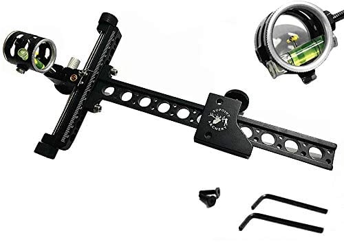 ZSHJGJR Compoundbogen Visier Single Nadel Pin Bogen Anblick 4 Fach Linse Jagdvisier Compound Bogen Zubehör (Schwarz)