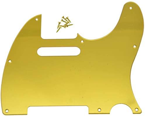 Dopro Schlagbrett für Tele Gitarre, 8 Löcher, passend für USA/Mexikanische Fender Telecaster, Goldspiegel