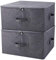 iwill CREATE PRO Boîte de rangement pour vêtements en tissu avec couvercle à fermeture éclair pour placard, gris foncé