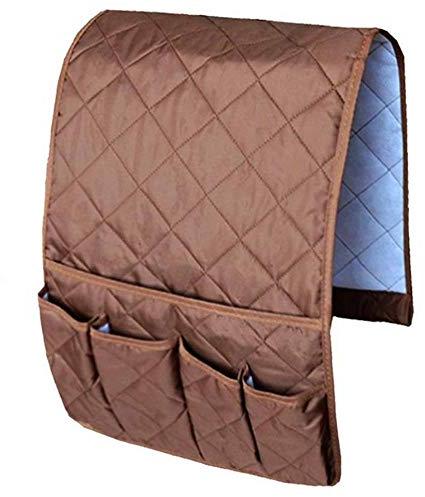 Armlehnen Organizer,Wasserdichte Platzsparender für Couch oder Sessel Bett Storage Tasche TV Fernbedienung Halterung für Handy, Buch, Zeitschriften, Bleistift(braun)
