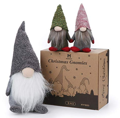 Homewit 3 Stück Weihnachtswichtel, Wichtel Figuren Weihnachtswichtel 14cm - 30cm, Zwei Größen Weihnachtsfiguren Weihnachtswichtel Figuren Weihnachtsdeko Wichtel eihnachtsdekoration