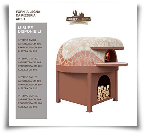 Forno a Legna/Gas Napoletano da Pizzeria/Giardino con portalegna (Diametro 150 cm)