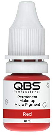 QBS Microblading Pigmente für Lippen, 10 ml, Maschinen- und Handanwendung, 6 Farben zur Auswahl, SPMU Produkte (rot)