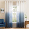 MIULEE Gardinen Transparent Vorhänge Farbverlauf Voile Sheer 2er Set Vorhang mit Ösen Dekoschal Fensterschal für Schlafzimmer und Wohnzimmer 225 cm x 140 cm(H x B) Weiß Meerblau