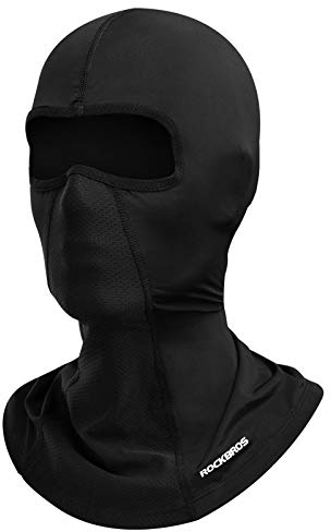 ROCKBROS Cagoule d'été de Sport Moto Vélo Protection UV pour Homme Femme, Cache Cou Balaclava UPF 50+, Visage Bandanas pour Les Myopes, Longue Noir