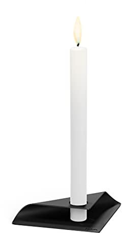 höfats - Square Candle - Kerzenhalter aus Edelstahl für Stabkerze 20-24mm - Kerzenständer in schwarz - 17x9x2,5 cm