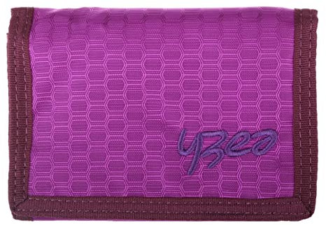 Yzea Geldbörse Jungen Mädchen Wallet Börse Geldbeutel Münzfach, Ausweisfach, Klarsicht, Scheinfach, Kette mit Karabiner Auswahl + Trinkflasche (Viola)