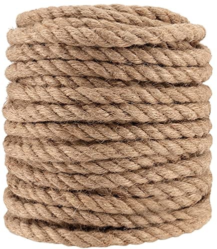 PINGEUI 164 Fuß 10mm Natürliche Jute Seil Gedrehte Dicke Jute Schnur Geflochtene Hanfseil für DIY Kunst Handwerk Gartenarbeit Bündelung Heimdekoration