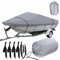 Bootspersenning Bootsabdeckung Persenning Schlauchboot Bootsplane, 420D Oxford Gewebe Bootspersenning Abdeckung Persenning Anti-UV Bootsplane, für V-Rumpf, Ruderboot, Angelboot,Llight Gray (20-22FT-V)