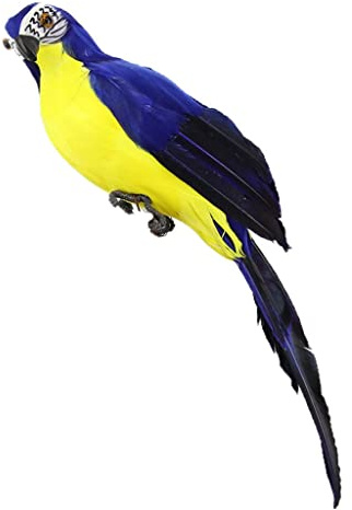 Baoblaze Simulation Parrot Statue, Gartenfiguren Papagei, Simulation Papagei Spielzeug, Harz lebensechte Vogel Ornament Figur Papagei Modell für Veranda Pathway Terrasse Hof Rasen Decor, Königsblau