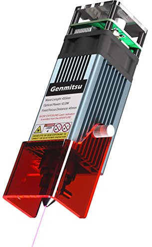 Genmitsu 10W Compressed Spot Fixfokus-Lasermodul mit Luftzufuhrdüse, für Genmitsu 4040-PRO, PROVerXL 6050 Plus CNC Router, Jinsoku LE-1620 & LC-60A Lasergravierer 0,8mm*0,8mm Brennpunkt