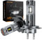 Zethors Bombilla H7 LED Canbus Lámparas LED H7 Coche Kits de Bombilla H7 Universales para Faro Delantero,1:1 Tamaño de Halógena,No Requiere Adaptador,42W 10000LM,6000K Blanca,IP68 Impermeable,2 Pieza