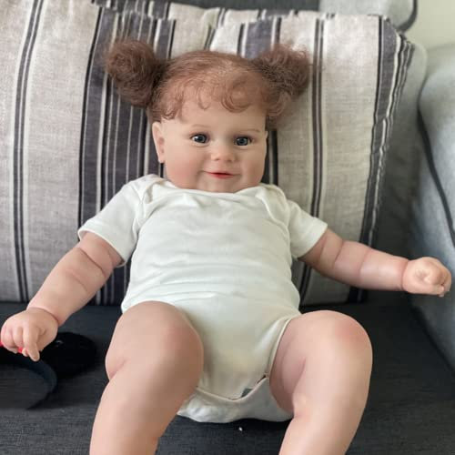 Lonian 50CM / 60CM Reborn Doll Girl mit blonden Langen lockigen Haaren für Kinder Play Toy (50cm)