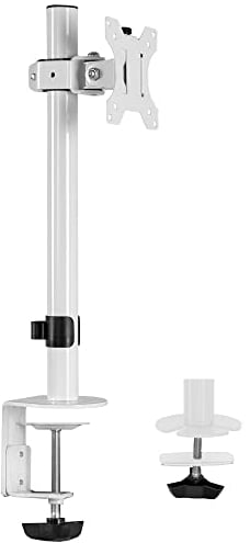 VIVO Single 13 to 38 inch LCD Monitor Heavy Duty Desk Mount Stand, Holds 1 Standard to Ultrawide Screen up to 38 inches, White, STAND-V001CW