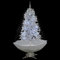 Hommdioy Schneiender Weihnachtsbaum mit Schirmfu? Schneefall Kugeln LED-Lampen Tannenbaum Christbaum Kunstbaum Dekobaum Schnee Wei? 170 cm