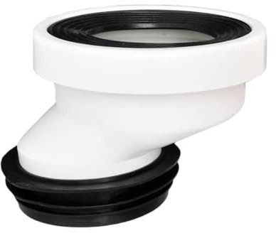 RANRAO Buse de connexion WC, connecteur d'angle WC, buse de raccordement de tuyau de toilette, vidange droite excentrique