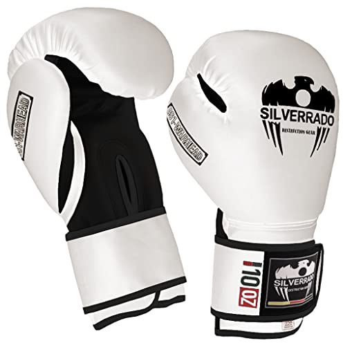 Boxhandschuhe für Männer/Frauen, Kinder, Muay Thai, Sparring, Kickboxhandschuhe für MMA, Kampfsporttraining und Schlaghandschuhe, 4 6 8 10 12 14 16 oz (Weiß, 8 OZ)