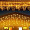 PAWARSO Luci di Natale da Esterno Cascata 10M 400 LED, Tenda Luminosa Esterna, 8 Modalità Tenda Luminosa Esterno con Impermeabile Decorazioni Giardino per Esterno Bianco Caldo